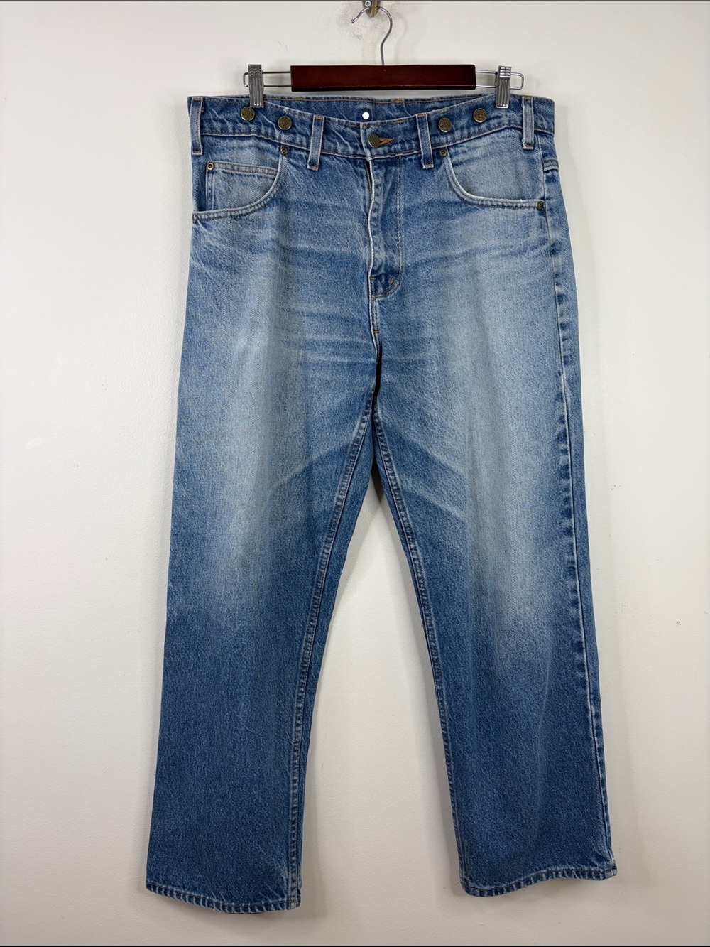 Vintage Prison Blu Jeans Mens 36 x 28 Blue Denim Straight Leg Carpenter 90s 00s